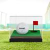 J JACKCUBE DESIGN Clear Acrylic Golf Ball Memorabilia Display Case, Dust Protection Transparent Holder Storage Box for Souvenir Golfball with Wood Base - MK650A (Wood) view 3