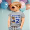 Chase Paw Patrol 2nd Birthday Shirt for Boys - Toddler Party T-Shirt Gift for 2 Year Old 2T Gray view 2
