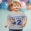 Chase Paw Patrol 2nd Birthday Shirt for Boys - Toddler Party T-Shirt Gift for 2 Year Old 2T Gray view 3