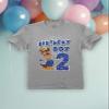Chase Paw Patrol 2nd Birthday Shirt for Boys - Toddler Party T-Shirt Gift for 2 Year Old 2T Gray view 4