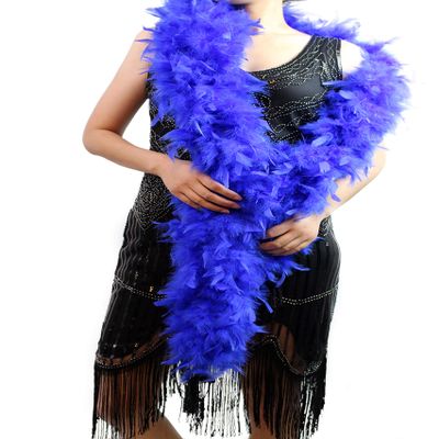 Fukang Feather Turkey Chandelle Feather Boa 72'' 100 Gram (Royal Blue)
