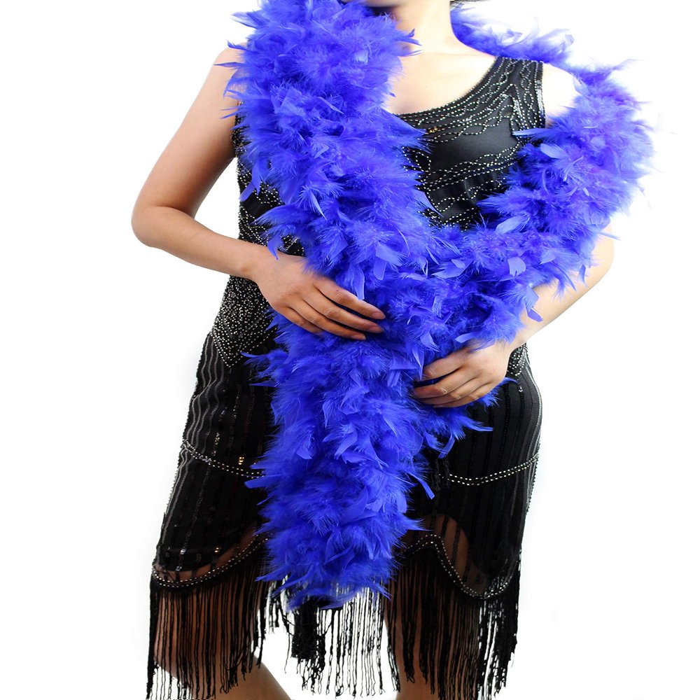 Fukang Feather Turkey Chandelle Feather Boa 72'' 100 Gram (Royal Blue)