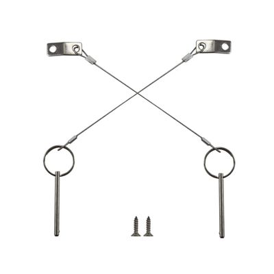 2PIECES of Bimini Top Ball Pin with Lanyard Dia 3/16"(4.8MM) , Usable Length 2"(50mm), Total Length 2-1/2"(63mm) Full 316 Stainless Steel, Quick Release Pin Marine Hardware