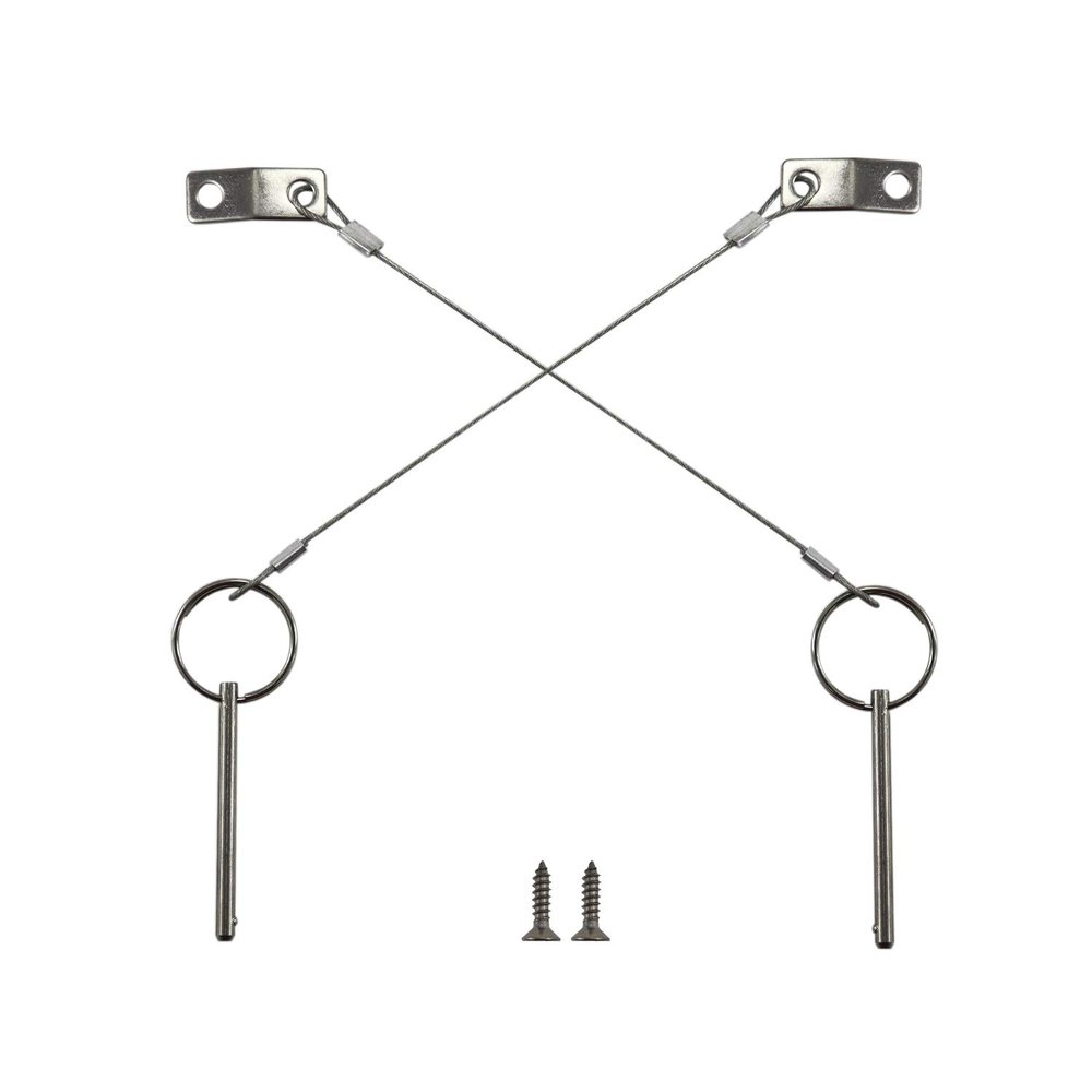 2PIECES of Bimini Top Ball Pin with Lanyard Dia 3/16"(4.8MM) , Usable Length 2"(50mm), Total Length 2-1/2"(63mm) Full 316 Stainless Steel, Quick Release Pin Marine Hardware