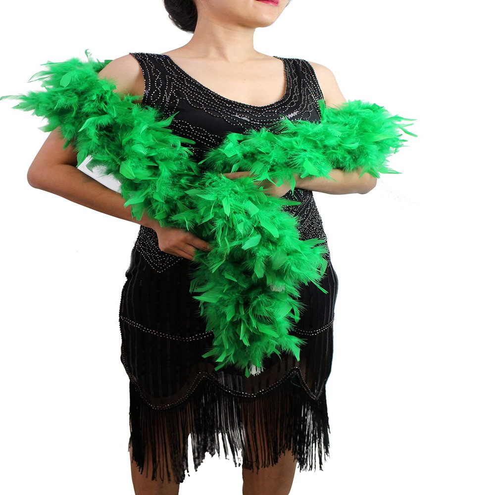 Fukang Feather Turkey Chandelle Feather Boa 72'' 100 Gram (Kelly Green)