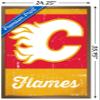 Trends International NHL Calgary Flames - Retro Logo 13 Wall Poster, 22.375" x 34", Bronze Framed Version view 3