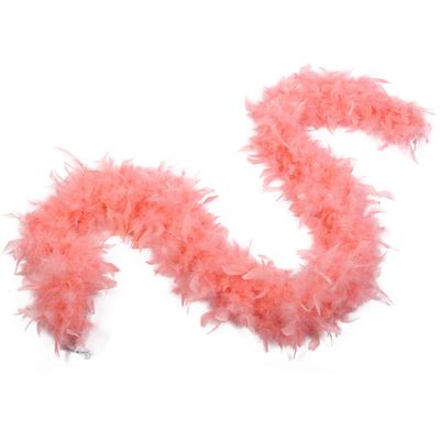 Fukang Feather Turkey Chandelle Feather Boa 72" 80 gram (Coral, 80g)