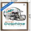 Trends International NFL Miami Dolphins - Drip Helmet 20 Wall Poster, 14.725" x 22.375", Bronze Framed Version view 3