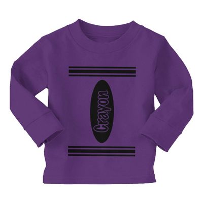 Crayon Outfit - Arts and Crafts Long Sleeve Toddler Cotton Jersey Shirt (Purple - Long Sleeve, 5T/6T)