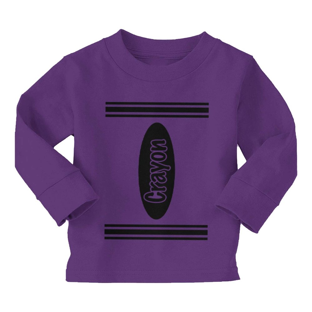 Crayon Outfit - Arts and Crafts Long Sleeve Toddler Cotton Jersey Shirt (Purple - Long Sleeve, 5T/6T)