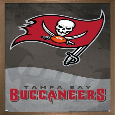 Trends International NFL Tampa Bay Buccaneers - Logo 20 Wall Poster, 22.375" x 34", Bronze Framed Version