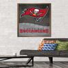 Trends International NFL Tampa Bay Buccaneers - Logo 20 Wall Poster, 22.375" x 34", Bronze Framed Version view 2