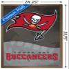 Trends International NFL Tampa Bay Buccaneers - Logo 20 Wall Poster, 22.375" x 34", Bronze Framed Version view 3