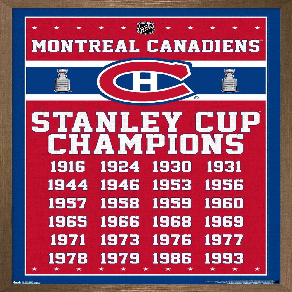 Trends International NHL Montreal Canadiens Champions 13 Wall Poster, 22.375" x 34", Bronze Framed Version