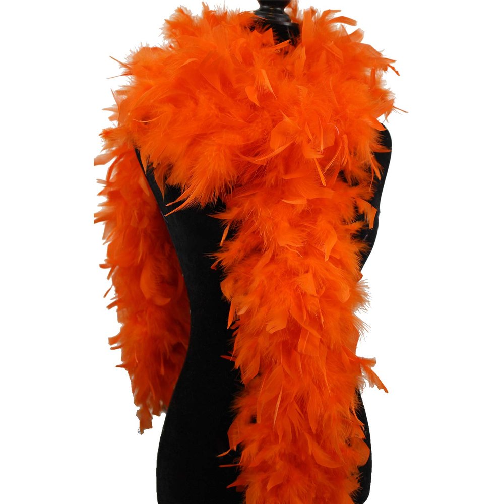 Fukang Feather Turkey Chandelle Feather Boa 72'' 100 Gram (Orange)