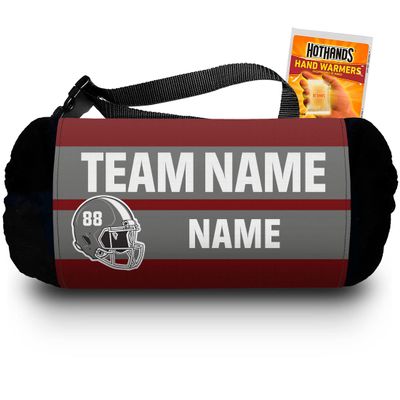 Hand Warmer for Quarterback, Players, and boosters - Customizable Team Name and Player Name (Stripe and Helmet)