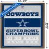Trends International NFL Dallas Cowboys - Champions 13 Wall Poster, 22.375" x 34", Bronze Framed Version view 3