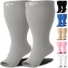 Zeta Wear 1 Pair Plus Size Compression Socks Open Toe for Women & Men | 15-19 mmHg Wide Calf Support - Fits Up to 26" Legs | Relief for Swelling, Varicose Veins, Pregnancy, Nurses, Travel view 1