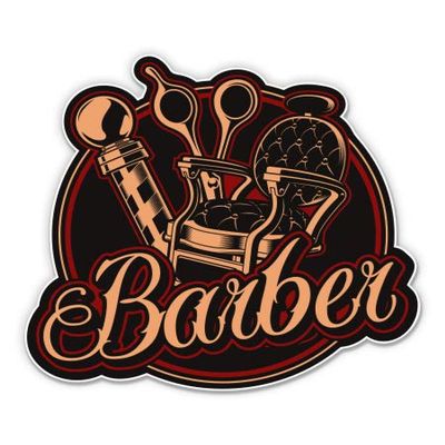 Barber - 3" Vinyl Sticker - for Car Laptop Water Bottle Phone - Waterproof Decal