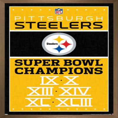 Trends International NFL Pittsburgh Steelers - Champions 13 Wall Poster, 22.375" x 34", Bronze Framed Version