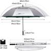 G4Free 68 Inch UV Protection Golf Umbrella Auto Open Vented Double Canopy Oversize Extra Large Windproof Sun Rain Umbrellas (Silver/Green) view 2