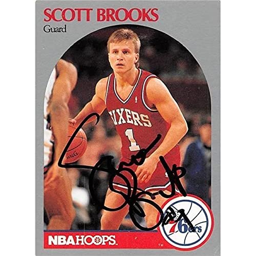 Autograph Warehouse 444537 Philadelphia 76ers 1990 Hoops 226 Scott Brooks Autographed Basketball Card