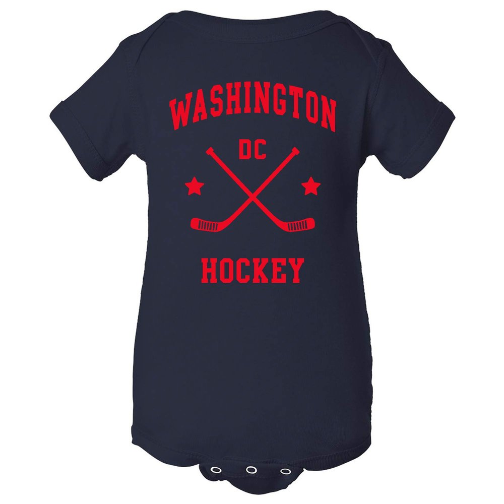 Washington Classic Hockey Arch - Hometown Team Pride Infant Creeper Bodysuit - 12 Month - Navy