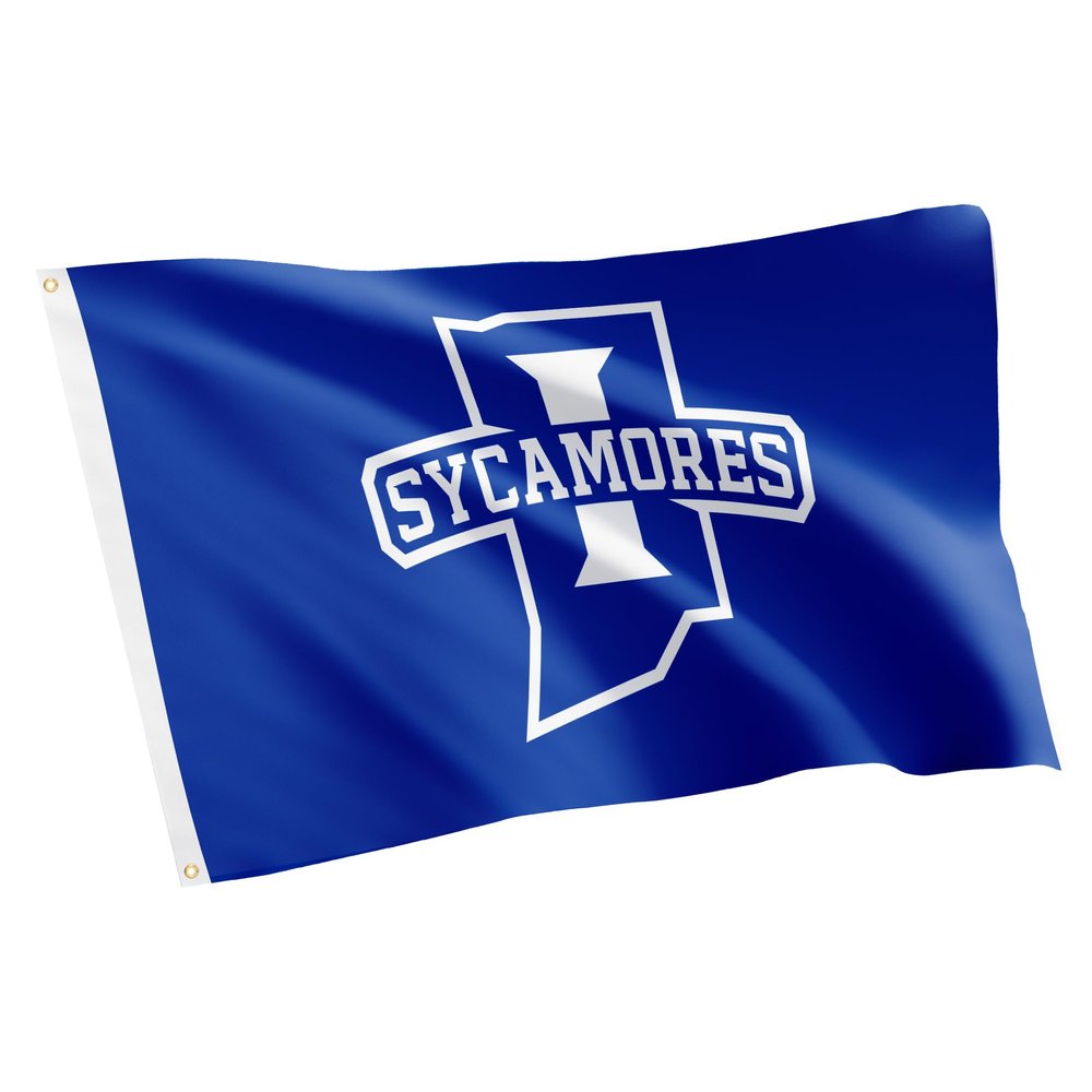 Desert Cactus Indiana State University ISU Flag - 3 x 5 Feet Sycamores Banner, Indoor/Outdoor Durable Fabric, 100% Polyester Design (Style 2)