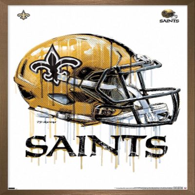Trends International NFL New Orleans Saints - Drip Helmet 20 Wall Poster, 22.375" x 34", Bronze Framed Version