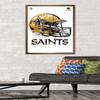 Trends International NFL New Orleans Saints - Drip Helmet 20 Wall Poster, 22.375" x 34", Bronze Framed Version view 2