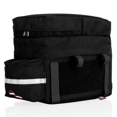 Inertia Designs - Bicycle Rack Trunk with Front Pocket and Loop Sides for Patch Application - Black
