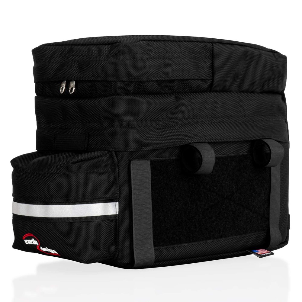 Inertia Designs - Bicycle Rack Trunk with Front Pocket and Loop Sides for Patch Application - Black