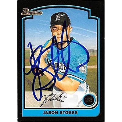 Autograph Warehouse 444363 University of Florida 2003 Topps Bowman 163 Jason Stokes Autographed Baseball Card