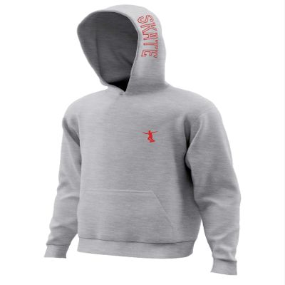Daxton Youth Unisex Skateboarder Design Hoodie Mid-weight Fleece Sweatshirt,Heather Gray,S