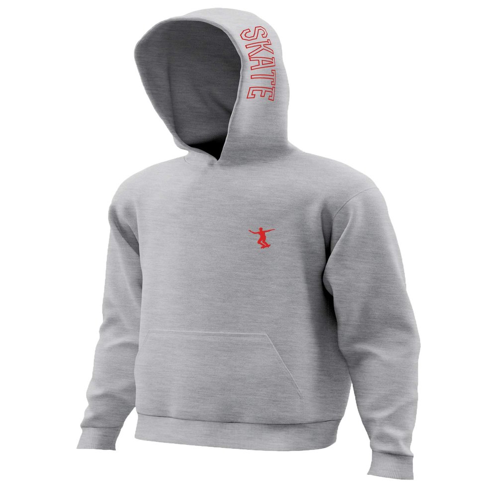 Daxton Youth Unisex Skateboarder Design Hoodie Mid-weight Fleece Sweatshirt,Heather Gray,S