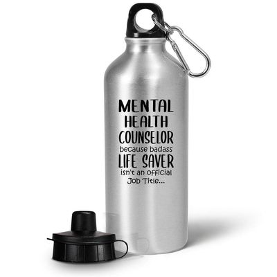 Gifts for Badass Mental Health Counselor Water Bottle Tumbler Drinkware - Behavior Therapy Counseling Clinical Practitioner Awareness Month Funny Cute Gag Appreciation Idea - Life Saver Job