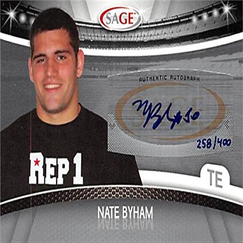 Autograph Warehouse 388535 Nate Byham Autographed Football Card - Pittsburgh Panthers 2010 SAGE No.A12 Rookie