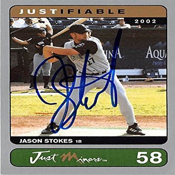 Autograph Warehouse 444358 University of Florida 2002 Just Minors 58 Silver Jason Stokes Autographed Baseball Card