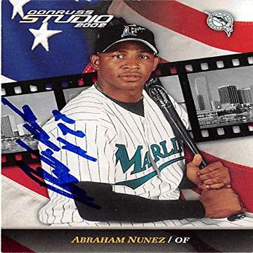 Autograph Warehouse 444104 University of Florida 2002 Donruss Studio 89 Abraham Nunez Autographed Baseball Card