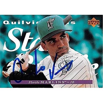 Autograph Warehouse 444260 University of Florida 1995 Upper Deck 237 Star Rookie Quilvio Veras Autographed Baseball Card