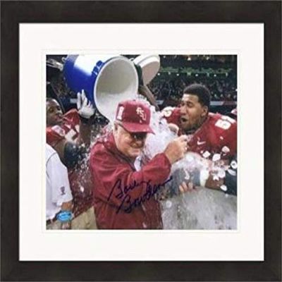 Sports Memorabilia Autograph Warehouse 422262 Bobby Bowden Autographed 8 x 10 in. Photo Florida State Seminoles Football Coach No.SC5 Matted & Framed