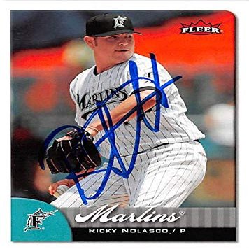 Autograph Warehouse 444079 University of Florida 2007 Fleer 205 Ricky Nolasco Autographed Baseball Card