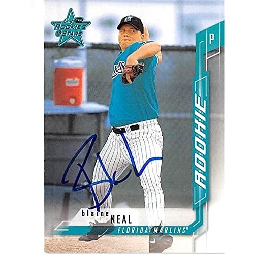 Autograph Warehouse 444120 University of Florida 2001 Leaf 199 Rookies Stars Blaine Neal Autographed Baseball Card