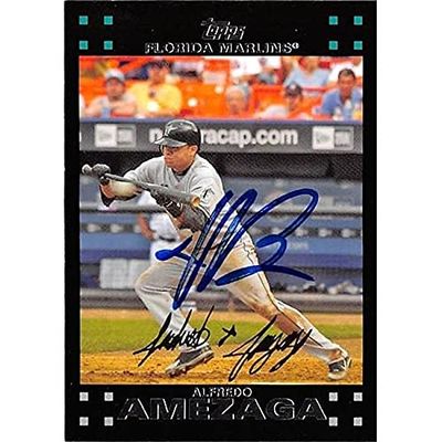Autograph Warehouse 421040 Alfredo Amezaga Autographed Baseball Card Florida Marlins 2007 Topps No.19