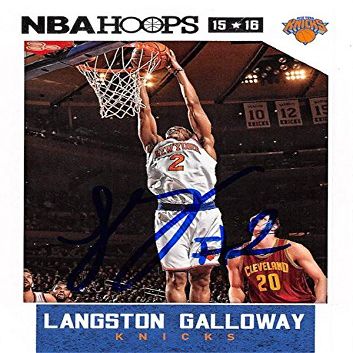 Autograph Warehouse 444527 New York Knicks 2015 Panini Hoops 4 Langston Galloway Autographed Basketball Card