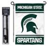 College Flags & Banners Co. Michigan State Spartans Garden Flag and Pole Holder Set view 1