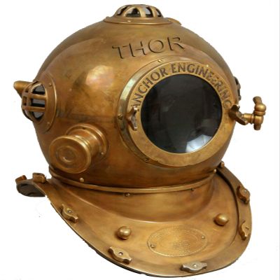 Antique Style Anchor Engineer Scuba Divers Helmet Antique Finish Us Navy 18" Rustic Vintage Home Decor Gifts