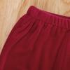 GOOCHEER Kids Toddler Little Baby Girl Fall Winter Velvet Bell Bottom Flare Pants Ruffle Leggings Trousers (Velvet-Wine Red, 4-5Years) view 2