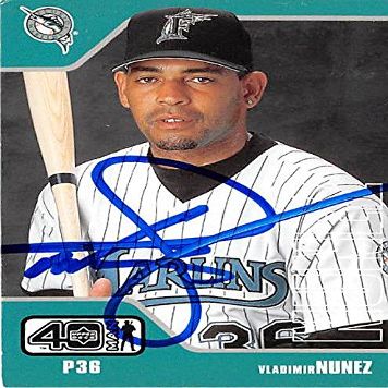 Autograph Warehouse 444128 University of Florida 2002 Upper Deck Forty Man 792 Vladimir Nunez Autographed Baseball Card