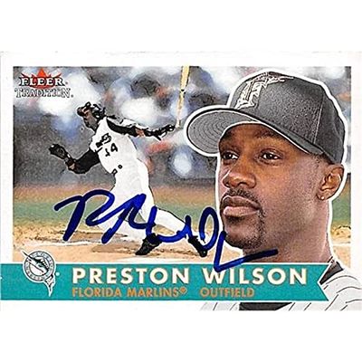 Autograph Warehouse 444242 University of Florida 2001 Fleer Tradition 35 Preston Wilson Autographed Baseball Card